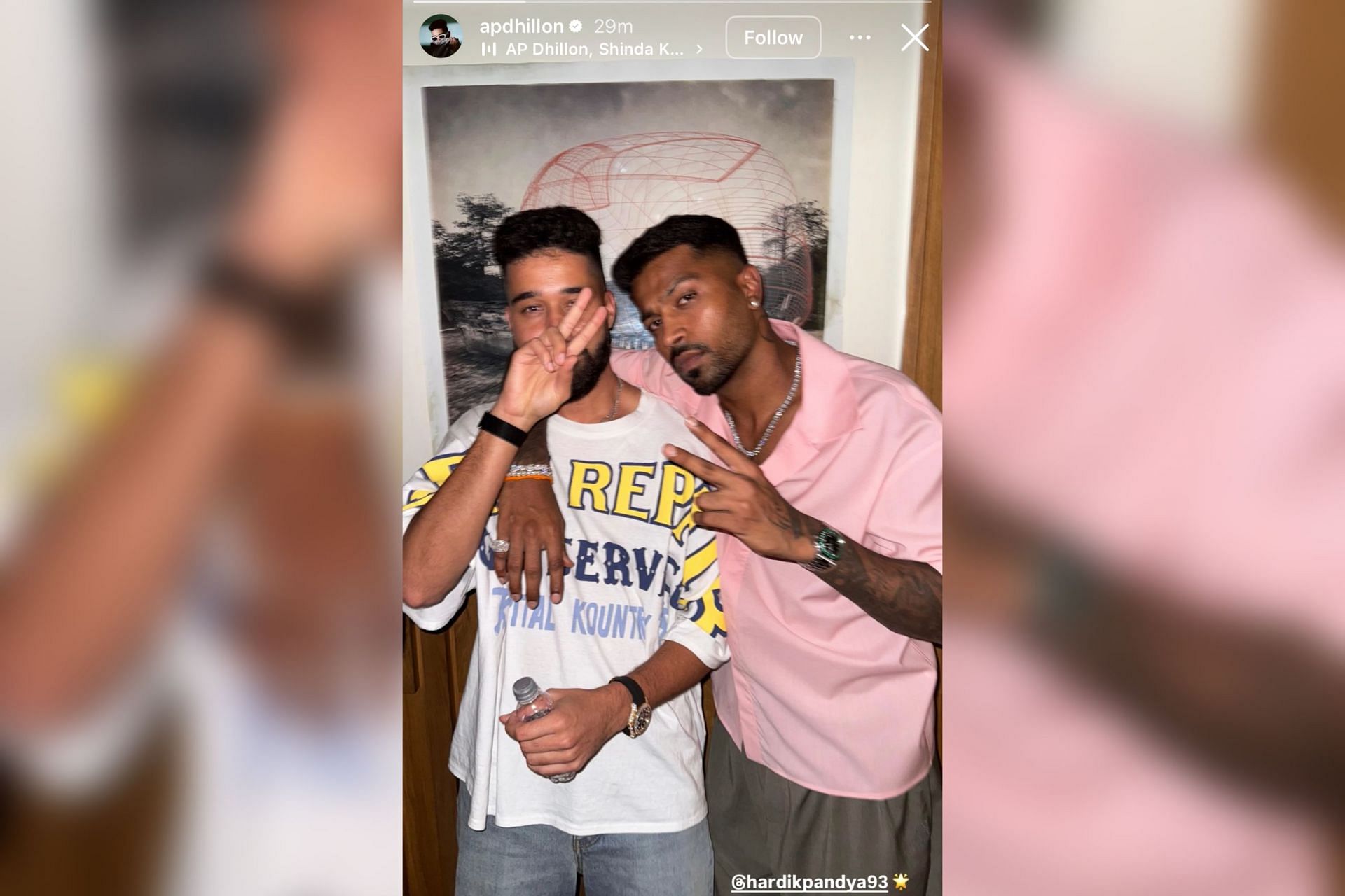 AP Dhillion and Hardik Pandya (Image via Instagram-@apdhillon)